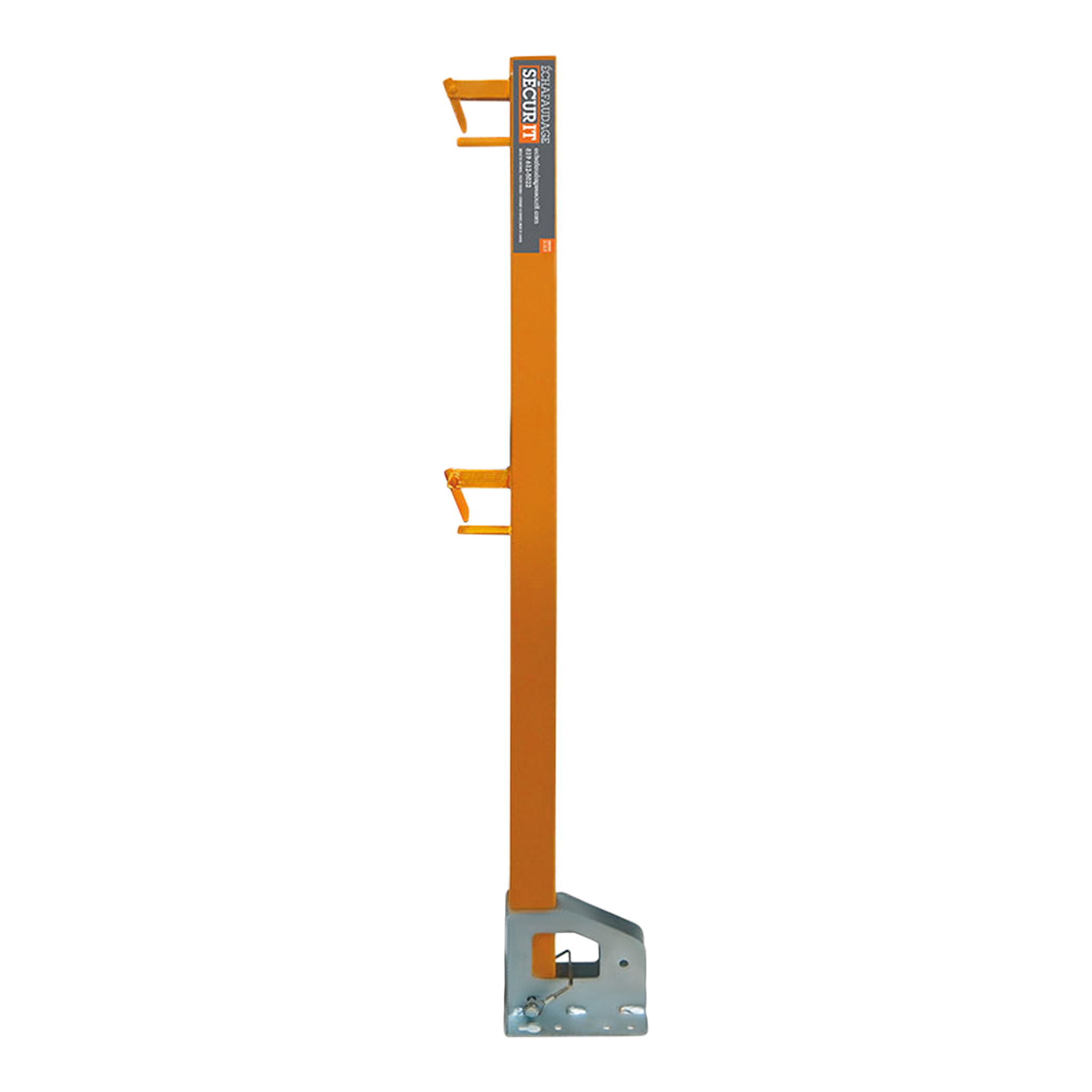 Support de garde-corps pour traverses d’acier 1,69" et 1,25". Fixation au sol avec vis d’ancrage. Conforme CNESST, OSHA. Livraison rapide au Québec.
