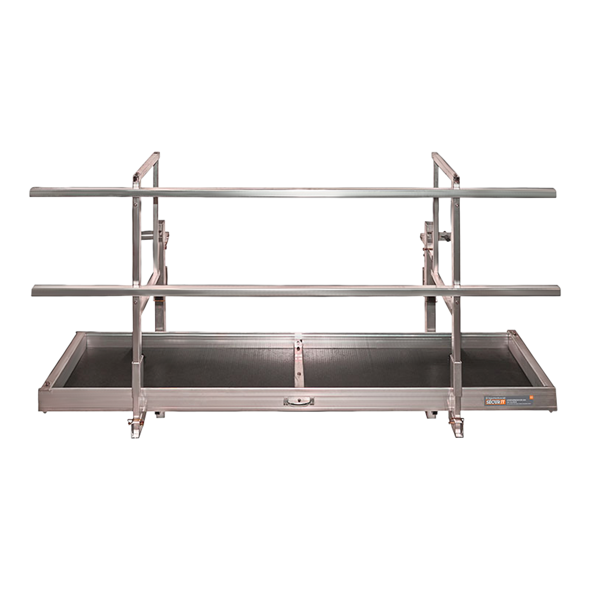 Échafaud-garde avec plateforme de 6 pi et garde-corps intégré. Installation sécuritaire sur ouvertures de fenêtre. Conforme CNESST, CAN/CSA, OSHA.