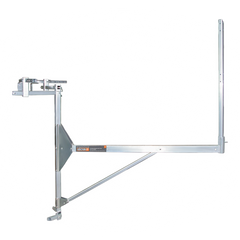 Équerre de coin robuste en aluminium pour installation de garde-corps sur murs de 4½" à 12½". Système conforme CNESST, pour travaux en hauteur.